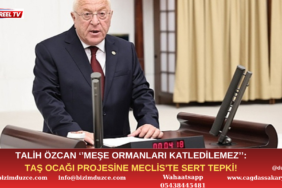TALİH ÖZCAN'DAN TAŞ OCAĞI PROJESİNE MECLİS'TE SERT TEPKİ!