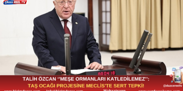 TALİH ÖZCAN'DAN TAŞ OCAĞI PROJESİNE MECLİS'TE SERT TEPKİ!
