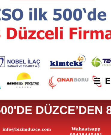 İSO İlk 500 Listesinde Düzce'den Devler Arenasında 8 Firma Yer Aldı