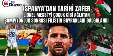Lionel Messi’yi Ağlatan Şampiyonluk Sonrası Filistin Bayrakları Dalgalandı