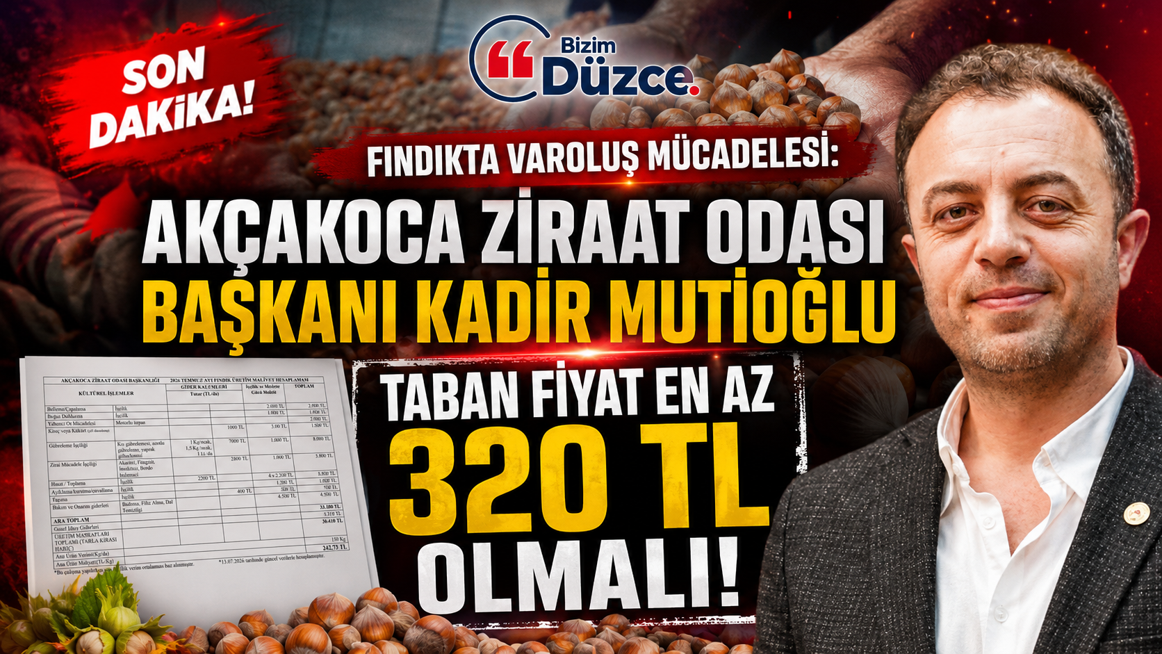 Başkan Mutioğlu ''Taban Fiyat En Az 320 TL Olmalı''! Başkan Mutioğlu ''Taban Fiyat En Az 320 TL Olmalı''!