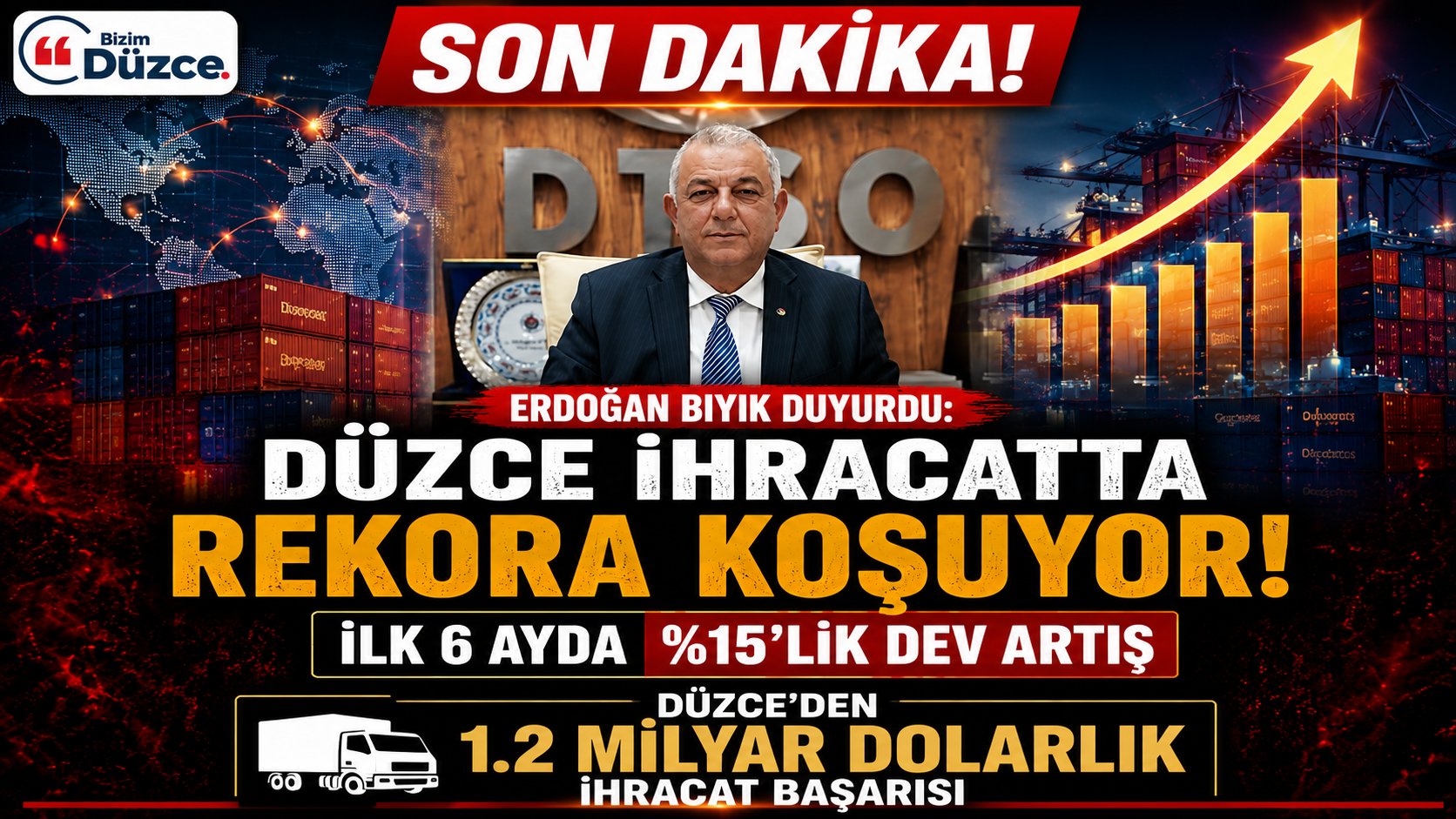 Düzce İhracatta Rekora Koşuyor: İlk 6 Ayda %15'lik Dev Artış Düzce İhracatta Rekora Koşuyor: İlk 6 Ayda 'lik Dev Artış