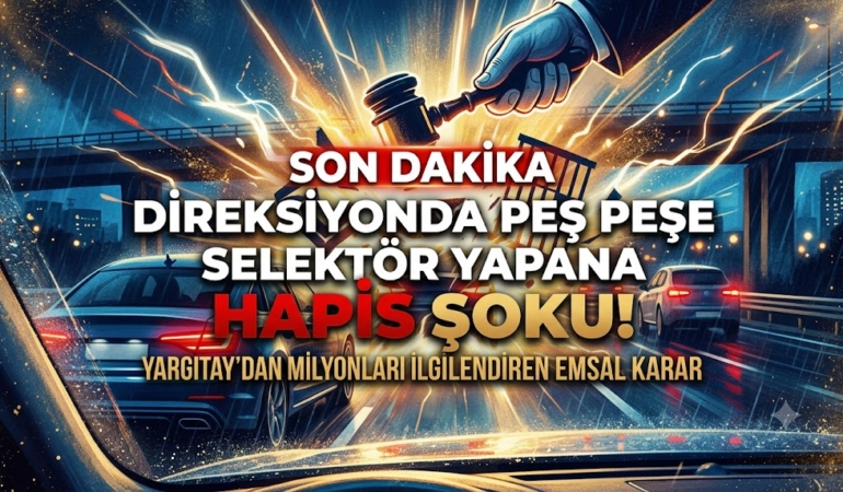 Direksiyonda Peş Peşe Selektör Yapana Hapis Şoku! Direksiyonda Peş Peşe Selektör Yapana Hapis Şoku!