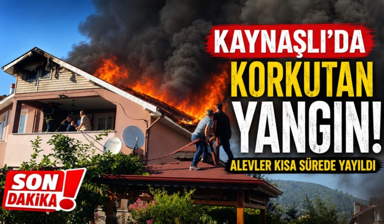 Düzce Kaynaşlı’da Ev Yangını Korkuttu: Alevler Çatıyı Sardı! Düzce Kaynaşlı’da Ev Yangını Korkuttu: Alevler Çatıyı Sardı!