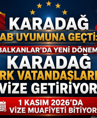 Karadağ AB Uyumuna Geçti: 1 Kasım 2026'da Vize Muafiyeti Bitiyor !