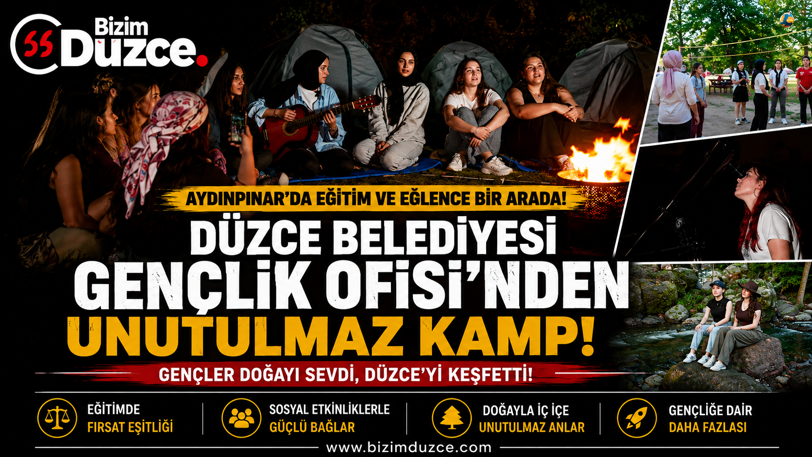 Düzce’de Gençler Doğa Kampında Buluştu!