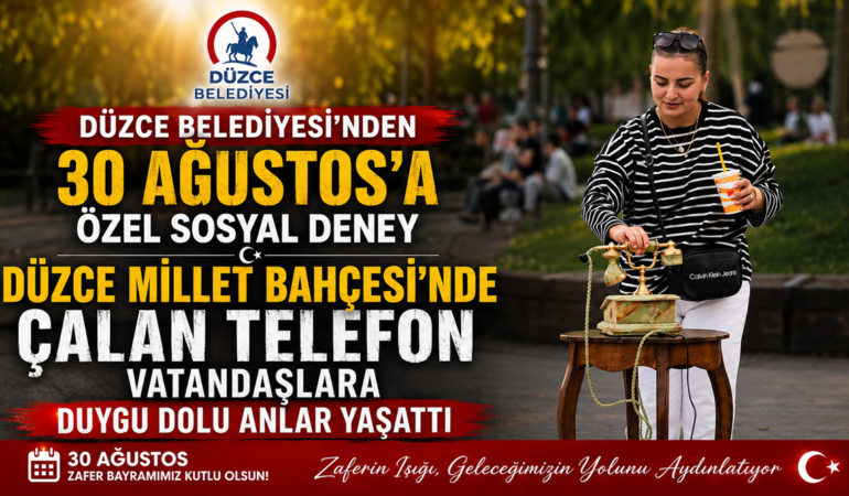 Düzce Millet Bahçesi’nde Çalan Telefon Vatandaşlara Duygu Dolu Anlar Yaşattı