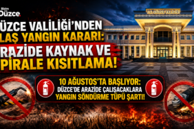 Düzce Valiliği'nden Flaş Yangın Kararı: Düzce Valiliği'nden Flaş Yangın Kararı: