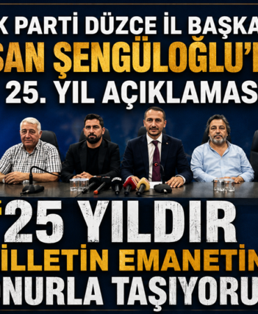 ŞENGÜLOĞLU'NDAN 25. YIL MESAJI: "MİLLETİN DEĞİŞİM İRADESİ"