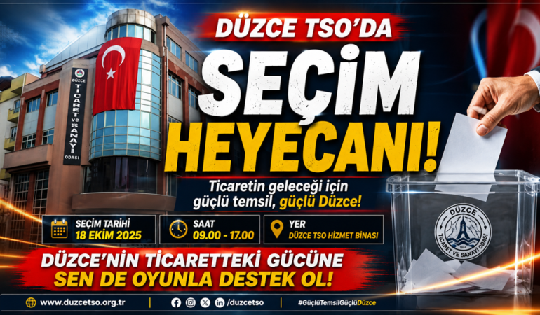 Düzce TSO'da 2026-2030 Dönemi Seçim Takvimi Açıklandı