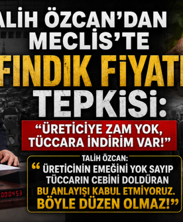 TALİH ÖZCAN’DAN MECLİS’TE FINDIK FİYATI TEPKİSİ:
