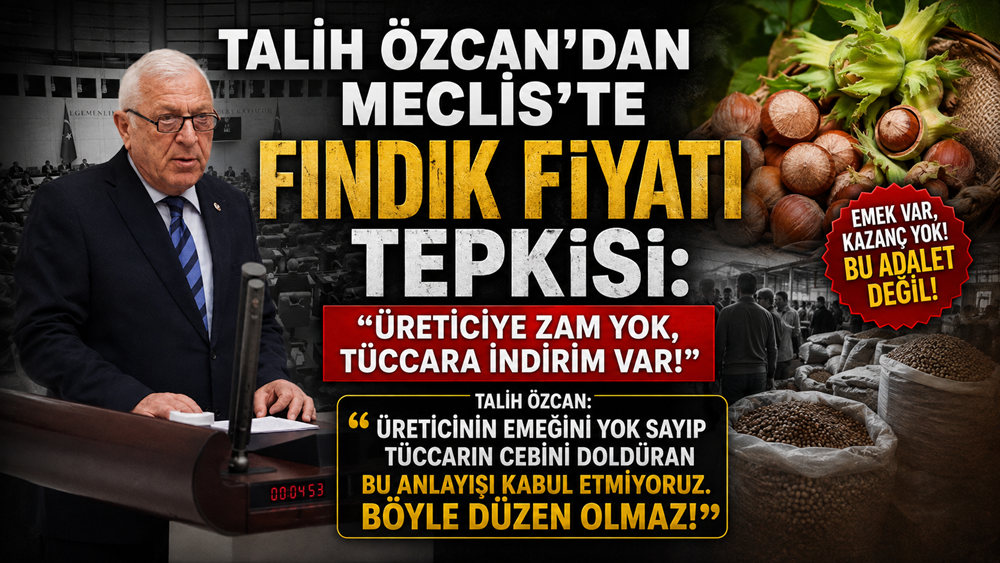 TALİH ÖZCAN’DAN MECLİS’TE FINDIK FİYATI TEPKİSİ: