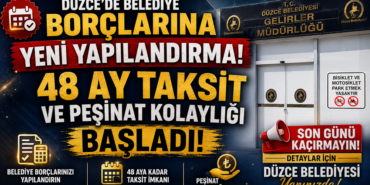 Düzce'de Belediye Borçlarına Yapılandırma! Düzce'de Belediye Borçlarına Yapılandırma!
