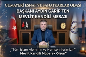 Cumayeri Esnaf Odası Başkanı Aydın Garip’ten Mevlit Kandili Mesajı Cumayeri Esnaf Odası Başkanı Aydın Garip’ten Mevlit Kandili Mesajı
