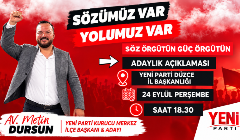 Av. Metin Dursun Adaylığını Açıklıyor