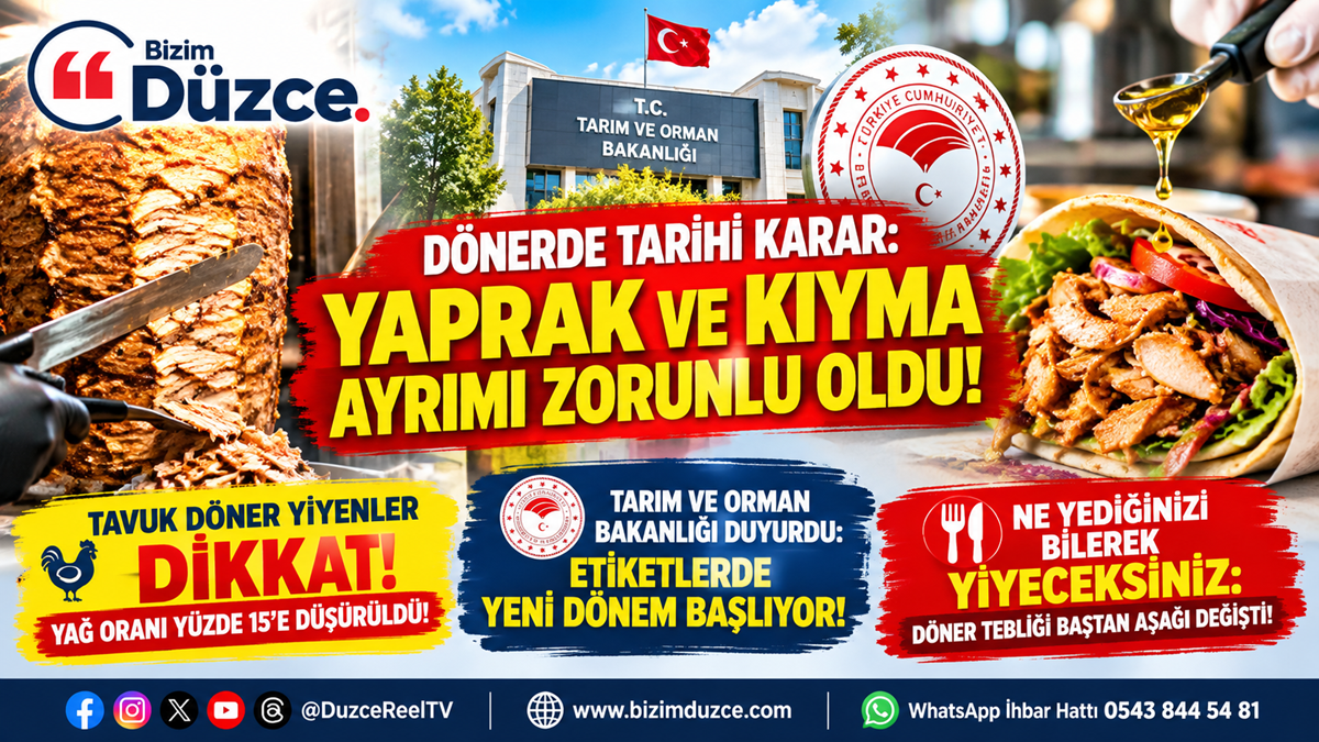 Dönerde Tarihi Karar: Yaprak ve Kıyma Ayrımı Zorunlu Oldu! Dönerde Tarihi Karar: Yaprak ve Kıyma Ayrımı Zorunlu Oldu!