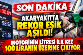 Tabelada Tarihi Şok: Motorin 100 Lirayı Aştı! Tabelada Tarihi Şok: Motorin 100 Lirayı Aştı!