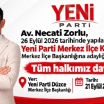 Av. Necati Zorlu, Yeni Parti Düzce Merkez İlçe Başkanlığına Adaylığını Açıklıyor