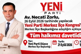 Av. Necati Zorlu, Yeni Parti Düzce Merkez İlçe Başkanlığına Adaylığını Açıklıyor Av. Necati Zorlu, Yeni Parti Düzce Merkez İlçe Başkanlığına Adaylığını Açıklıyor