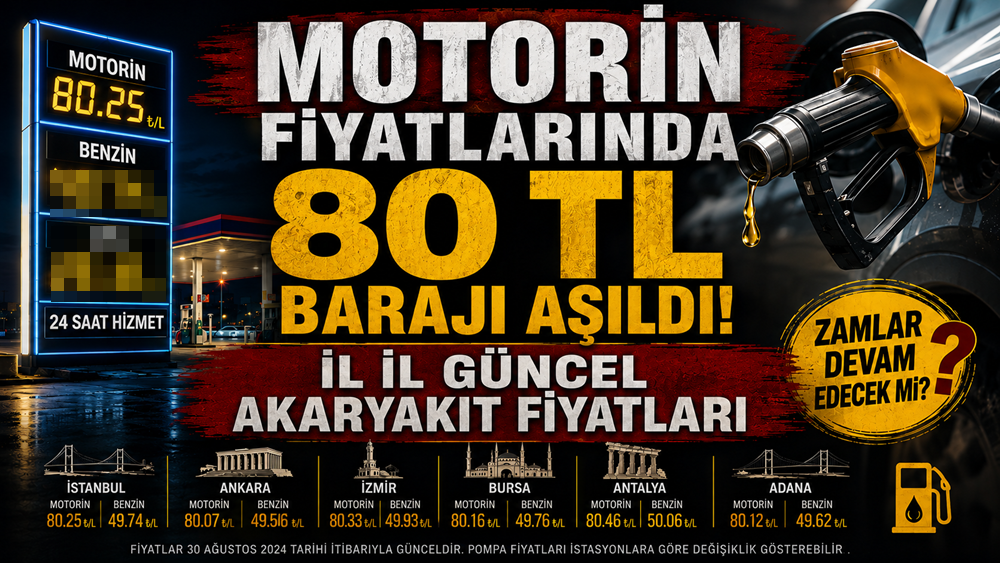 Motorin Fiyatlarında 80 TL Barajı Aşıldı: