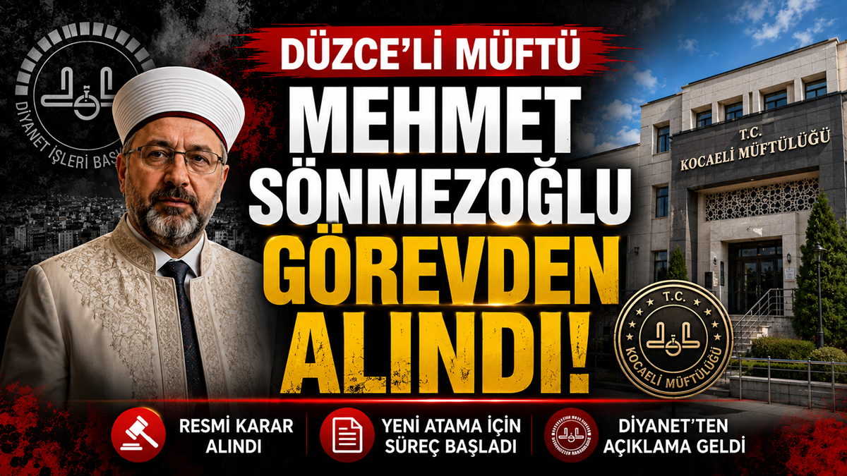 Düzceli Müftü Mehmet Sönmezoğlu Görevden Alındı! Düzceli Müftü Mehmet Sönmezoğlu Görevden Alındı!