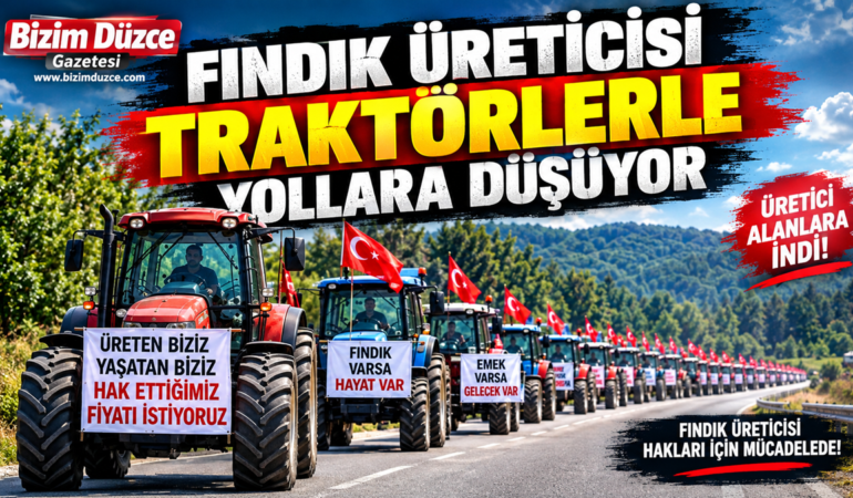 Fındık Üreticisi Traktörlerle Yollara Düşüyor
