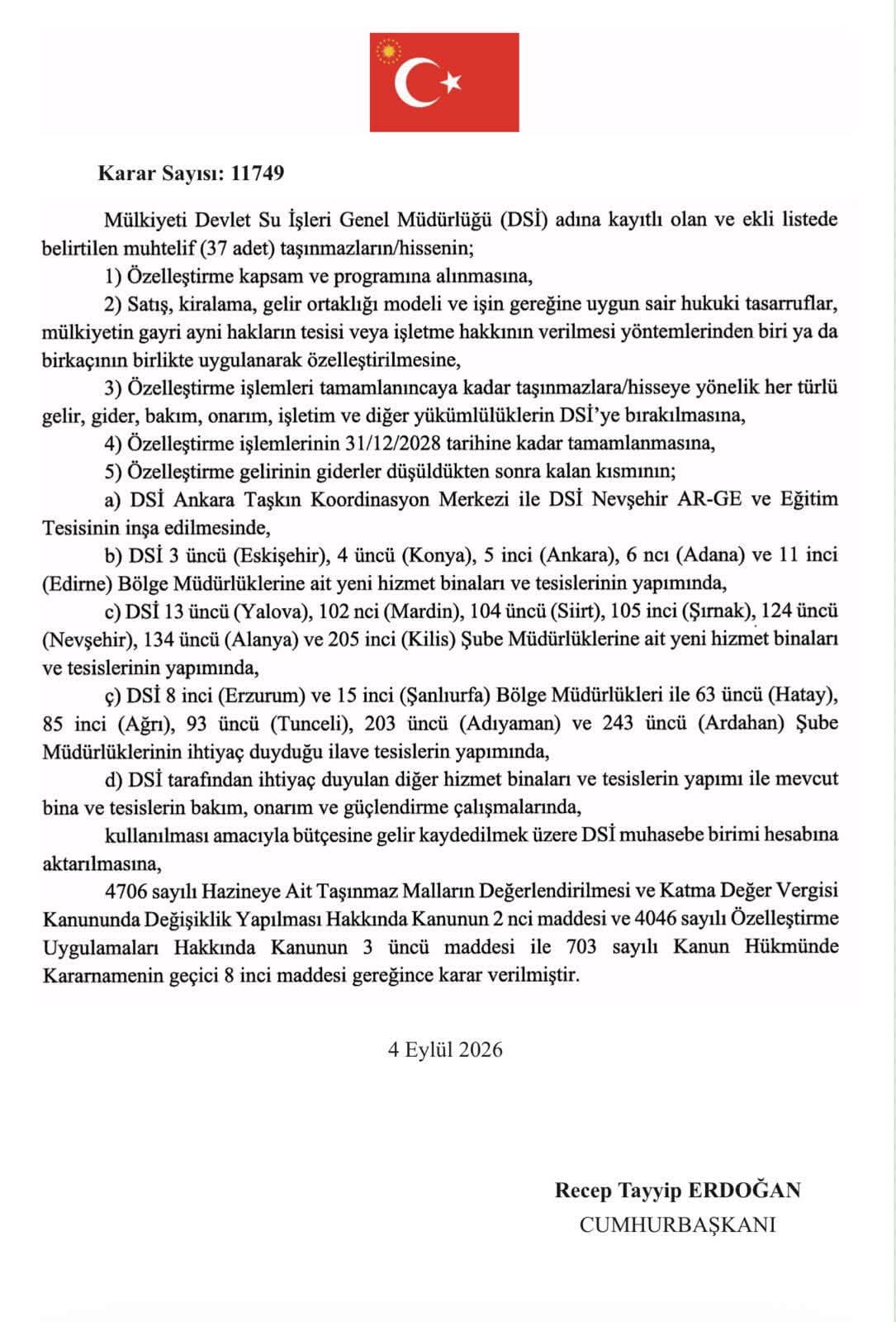 Resmi Gazete'de Kritik Özelleştirme Kararları: Otomatik taslak