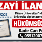 ZAYİ İLANI