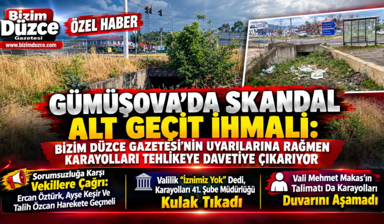 BİZİM DÜZCE GAZETESİ'NİN UYARILARINA RAĞMEN KARAYOLLARI TEHLİKEYE DAVETİYE ÇIKARIYOR