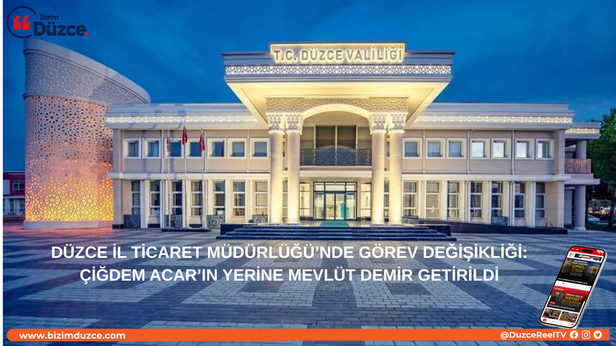 Düzce İl Ticaret Müdürlüğü'nde Yeni Dönem: Mevlüt Demir Göreve Getirildi! Düzce İl Ticaret Müdürlüğü'nde Yeni Dönem: Mevlüt Demir Göreve Getirildi!