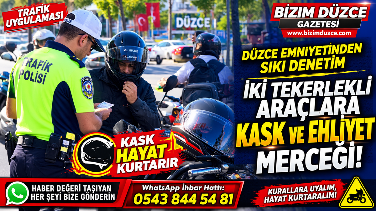 Düzce Emniyetinden İki Tekerlekli Araçlara Sıkı Denetim: