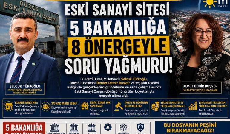 İYİ Parti’den Düzce’de Eski Sanayi Çarşısı Hamlesi: