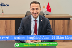 BAŞKAN ŞENGÜLOĞLU' DAN 29 EKİM MESAJI