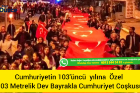 Cumayeri'nde Coşkulu Geçti: 103 Metrelik Dev Bayrakla Cumhuriyet Coşkusu