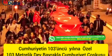Cumayeri'nde Coşkulu Geçti: 103 Metrelik Dev Bayrakla Cumhuriyet Coşkusu
