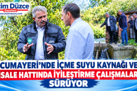 Cumayeri’nde İçme Suyu Kaynağı ve İsale Hattında Çalışmaları Sürüyor