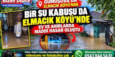 ELMACIK KÖYÜNDE EV VE AHIRLARA SU BASKINI