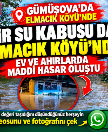 ELMACIK KÖYÜNDE EV VE AHIRLARA SU BASKINI