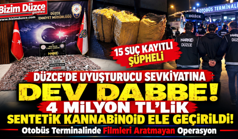 Düzce'de Filim Sahnelerini Aratmayan Uyuşturucu Operasyonu