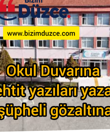 Okul duvarına tehdit yazıları yazan çocuk şüpheli gözaltına alındı