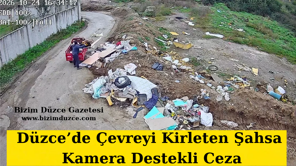 Düzce’de Çevreyi Kirleten Şahsa Kamera Destekli Ceza
