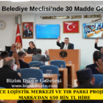 Düzce Belediye Meclisi Ekim 30 gündem maddesi görüşüldü.