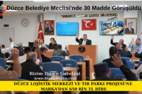 Düzce Belediye Meclisi Ekim 30 gündem maddesi görüşüldü.