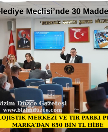 Düzce Belediye Meclisi Ekim 30 gündem maddesi görüşüldü.