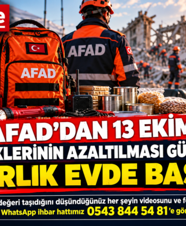 AFAD’dan 13 Ekim Afet Risklerinin Azaltılması Günü Mesajı: "Hazırlık Evde Başlar!"